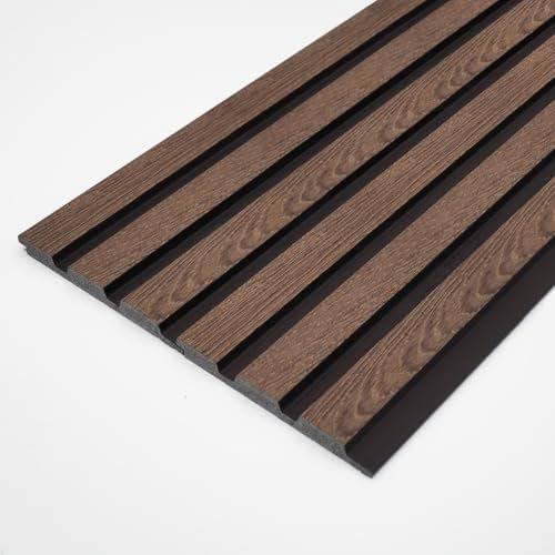 WITEN&NOCK ARIO 18 Stück Wandverkleidung Akustikpaneele Wandpaneel Holzoptik BxL: 118 x 260 cm Farbe: Braun Nussbaum