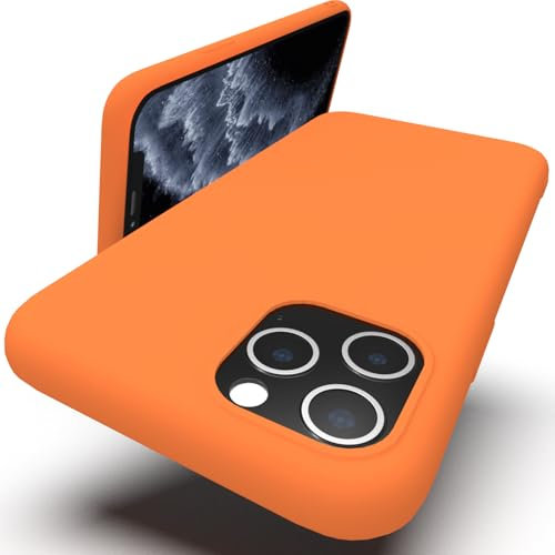 Zuvirelx Silikon Handyhülle für iPhone 11 Pro Hülle, Weiches Griff, Dünne, Minimalistisch, Stoßfest, rutschfest, Taschenpassend - Orange