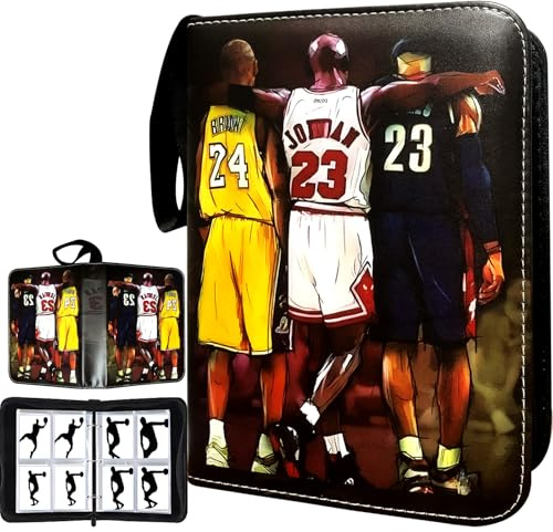 Basketball Card Binder Sammelkartenbinder 4 Taschen mit 50 abnehmbaren Hüllen
