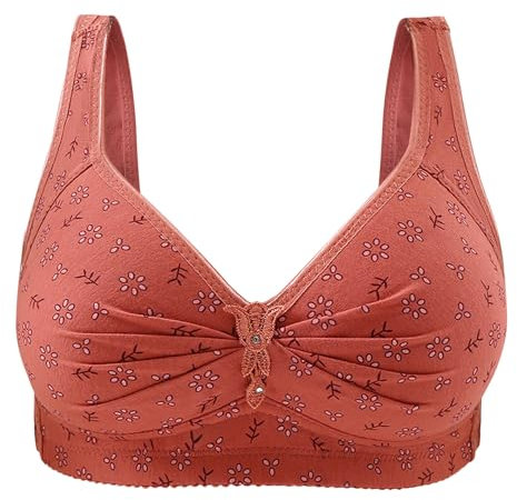 Generico Reggiseno Spalline Trasparenti Top A Fascia Donna Anello sottile in acciaio senza pizzo Confortevole biancheria intima traspirante Reggiseno femminile Adesivi Seno Coppette Seno Per (Red, 36)