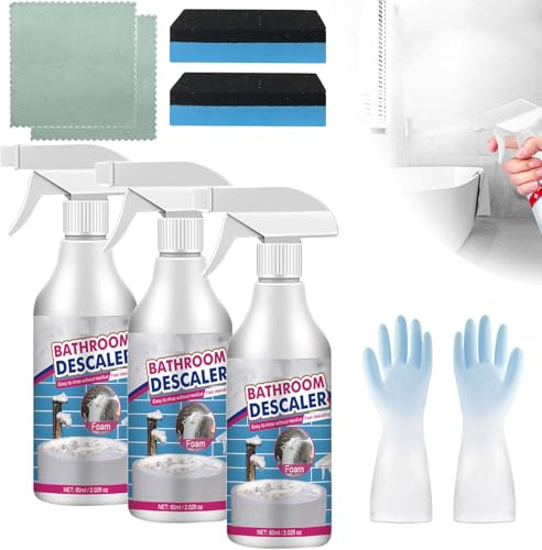 Bathroom Descaler Foam Spray, Bathroom Descaler Cleaner, Bubble Cleaner Foam Spray For Bathtub, Toilet, Bath, Shower (3, PCS)