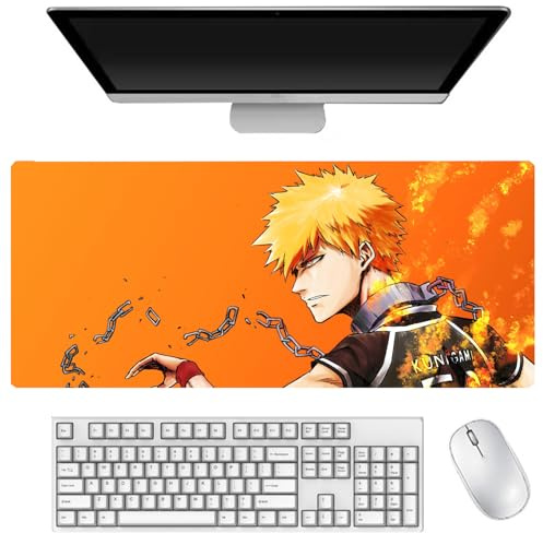 Xinchangda BLUE LOCK Anime Mouse Pad Chigiri Hyoma Seishiro Nagi Large Gaming Mouse Pad 900 x 400mm Non-Slip Rubber Base Mouse Mat for Office Home Desktop Decor