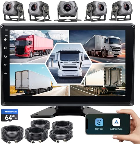 5-Channel 1080P Backup Camera Dash Cam for Truck/RV/Trailer/Bus/Cars