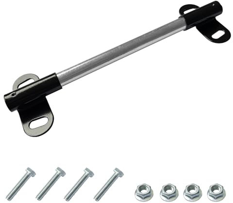 FINALAWOLF 10 x 0.63 Wheelbarrow Axle and 2.1 x 3.3 Bracket, Heavy-Duty Wheelbarrow Axle Bracket Set Compatible with 5/8 Wheelbarrow Axle, Bolts and Nuts (10 x 0.63 Axle + Brackets)