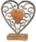 formano Deko Herz Aluminium Mangoholz Sockel 17 x 15 cm Dekoaufsteller Tischdeko Silber Skulptur Moderne Wohndeko Herz-Figur Geschenkidee Wohnzimmer Büro