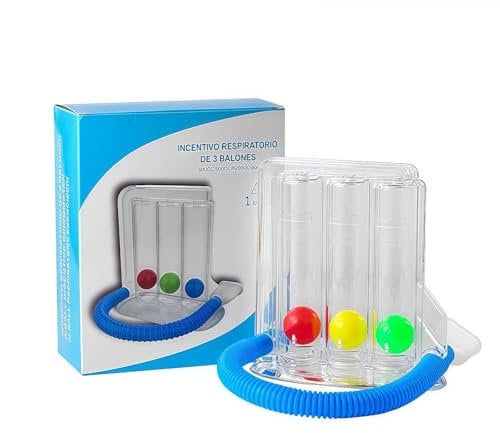 Triflow Atemtrainer,Atemtrainer mit 3 Bunten Bällen,Kammer Atemübungsgerät,Lungentrainer,Atemübungsgerät für Therapie bei Atemwegsproblemen der Lunge und Bronchien,14x13.5cm