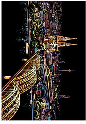 Abaodam Handgefertigte Kratzzeichnung Dekompressionswerkzeug Für Erwachsene Selbstgemacht Handwerk Kölner Dom Motiv Zur Entspannung Und Kreativen Gestaltung