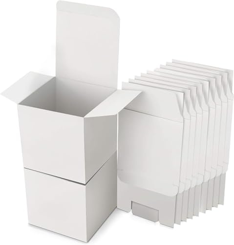 Geschenkboxen Kraftpapier, Geschenkbox Quadratisch für Geschenke, Pappschachteln mit Deckel, Party, Geburtstag, Hochzeit,15x15x15cm Karton Schachteln,Weiß,15PACK