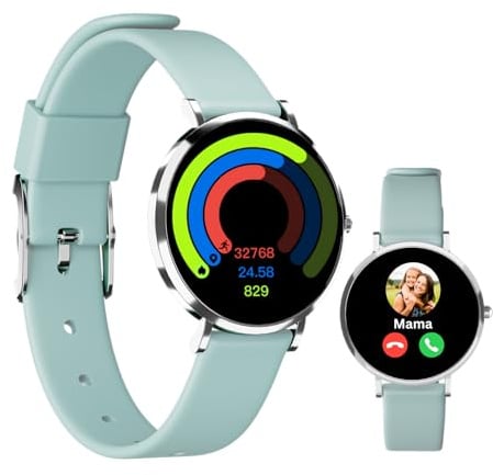 XCOAST LINO TIME Kinder Smartwatch Mintgrün – Smartwatch für Kinder mit SOS-Taste, Telefonfunktion & gratis Kidz Tag Finder – wasserdicht, Schrittzähler & Lernfunktionen