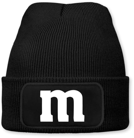Prozente Momente Buchstabe m – lustige Wintermütze | Beanie für Damen & Herren, warm, elastisch & Unisex, Strickmütze mit Patch & Druck, perfekt für Après-Ski, Weihnachtsmarkt & Fasching