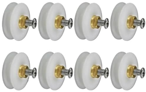 Duschkabinentürrollen, 8 Stück robuste Duschkabinen-Türrollen, Duschschienen, Duschkabinenräder, weiß, 22 mm