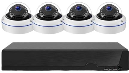 Tuya 8MP 4K Sicherheitskamerasystem 4CH Outdoor Wasserdicht POE NVR Bewegungserkennung CCTV IP Dome Kamera Überwachungskit Bewegungserkennung(3T,4k 8CH NVR 4PCS cam)