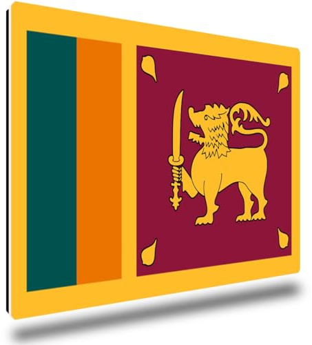TRIOSK Kühlschrankmagnete Länderflaggen Magnet Flagge Sri Lanka Reise Souvenir Geschenk für Reiseliebhaber Weltenbummler Kühlschrank stark eckig groß 85x55 mm