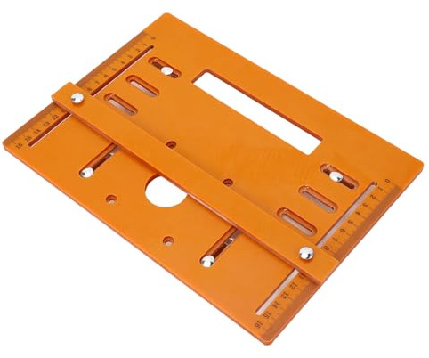 Asixxsix Cutting Machine Base Plate, Universal Woodworking Circular Saw Bottom Board 28x20cm with Punching Design for 90° and 45° Cutting, Ergonomic Handle for 4in and 5in Motors