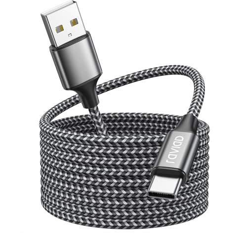 RAVIAD Cable USB C Carga Rapida 5M, [QC3.0 y 3,1A] Cable USB A USB C | Cargador USB Tipo C Nylon Cable con iPhone 17 16 15 Plus Pro Max, Galaxy S25/S24/S23/S22, MacBook, Pad, Pixel 8 9
