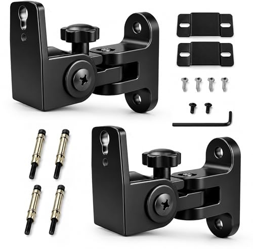 Goodaily Adjustable Speaker Wall Mount - Heavy Duty Swivel Speaker Mount | for Precise Audio, Home Theater Speaker Mount, Multi-Installation Speaker Wall Brackets for Office, Living Room, Studio