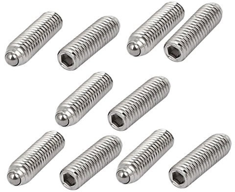 sourcing map 10stk M6x20mm 304Edelstahl Sechskant Madenschraube Set Schraube Feder Kugel DE de