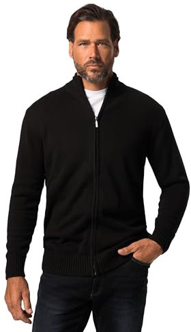 JP 1880 Strickjacke Mit Rv 7gg, Cardigan Uomo, Nero, 3XL