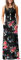 AUSELILY Damen Sommer Ärmelloses Lockeres Maxikleid Lässiges Langes Kleid mit Taschen Rose Schwarz S