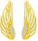 Yumilok Damen Ohrstecker Knorpel Schmuck Ohrklemme Ohrringe Ohrclip 925er Sterling Silber Zirkonia Engelsflügel Flügel ear cuff für Mädchen Gold