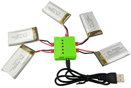 ZYGY 5pcs 3.7V 1200mah Lithium Akku und 5in1 Ladegerät für Syma X5HW X5HC RC Drone