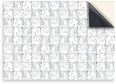 Stick & Go Repositionable Self Adhesive Dolls House Wallpaper 1:12 Scale (1 Sheet) - Marble Lino Tiles - No. 111
