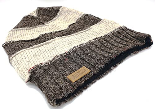 Trend Strickmütze Long Beanie Nepal handgefertigt Schurwolle One Size braun beige