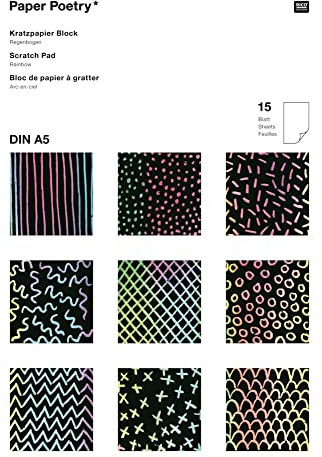 Kratzpapier Block Regenbogen, Din A5 FSC MIX