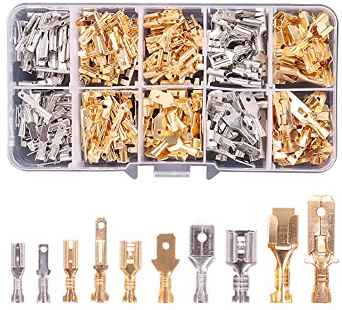 Kinstecks 210 STÜCKE 2,8 mm 4,8 mm 6,3 mm Kabelschuh Stecker und Buchse Schnellspleiß Kabel Crimp Klemmenblock Sortiment Kit für DIY Elektrisches Motorrad Fahrzeug Boot