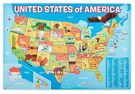 Melissa & Doug USA Map Giant Cardboard Floor Puzzle (42 Pcs)