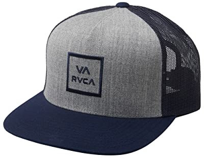 RVCA Herren Adjustable Snapback Baseballkappe, Trucker/Grey Heather/Navy, Einheitsgröße