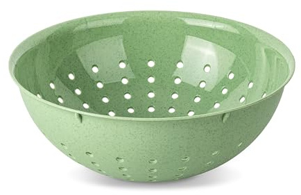 Koziol PALSBY M & L Seihe 2 & 5 Liter | Sieb für Salat, Nudeln, Gemüse und Obst| bruchfest, stapelbar, biozirkulärer Kunststoff, spülmaschinengeeignet | Küche, Haushalt (nature leaf green, 2 Liter)