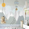 Personnalisé Photo Murale 3D Peint À La Main Montagne Soleil Montgolfière Animal Mignon Enfants Chambre Chambre Décor Peinture Murale Papier Peint*350cmx256cm(137.8x100.8inch)