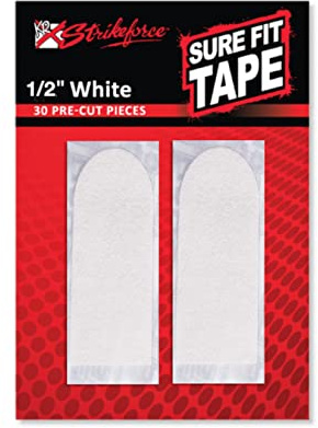 EMAX | Bowlingtape | KR Strikeforce Sure Fit Tape – Daumentape für in den Bowlingball | Weiß | Breite 1/2 Inch | 30 Stück vorgeschnitten