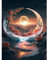 QENSPE Peinture Diamant Adulte, Lune Rose Diamond Painting Complet 5D Fantaisie Diamant Kit Enfants, Diamant Strass Point de Croix Cristal Painting pour Murale Décoration 30x40cm
