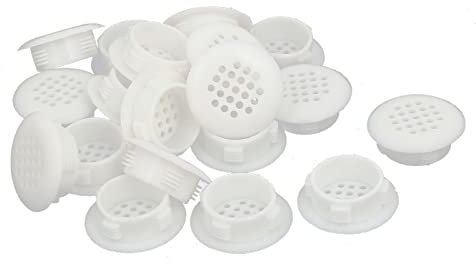 TA-VIGOR Lot de 30 cache-persiennes en plastique avec trou rond en maille pour armoires, armoires, armoires - 30 mm