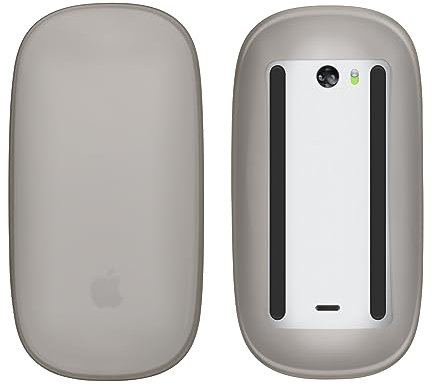 kwmobile Custodia Silicone Mouse Compatibile con Apple Magic Mouse 1/2 Cover - Antipolvere - Case Morbida - Semitrasparente Nero