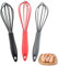 Batidor, Silicona Apta para Alimentos, con un Mango Estable y Cómodo, Fácil de Almacenar, se Puede Colgar, Batidor de Cocina para Mezclar, Batir, Espumar y Revolver (3PCS)