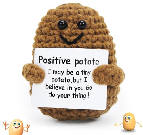 Bluelves Pocket Hug Positive Potato, Mini-Strickwolle Kartoffel Puppe, Lustige Positive Kartoffel Puppe, Beste Kreative Geschenke für Freund Freundin Familie Patient