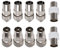 GRVICH TV Aerial Connectors Set - 4 Male, 4 Female, 2 Female-to-Female Couplers - Coaxial Cable Adaptors for RF Cable