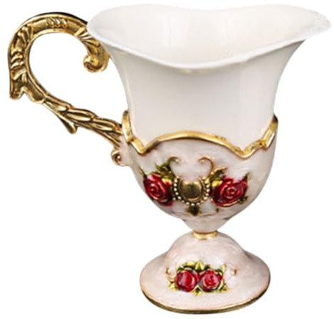 PRETYZOOM Wassergläser Weingläser mit goldenem Stiel Trinkbecher aus Keramik Kaffeetasse aus Keramik Kaffeebecher geprägte Weinbecher Multifunktions-Teetasse Persönlichkeit Kelch Mini-Tasse