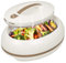 Eleganter Großer Ovaler Thermobehälter- Deckel handlich zu öffnen - 3 liter Luxus Hot Pot/Kühler -Thermal Servierschüssel für Buffet/Partys-Edelstahl Hot Food Container- Elfenbein