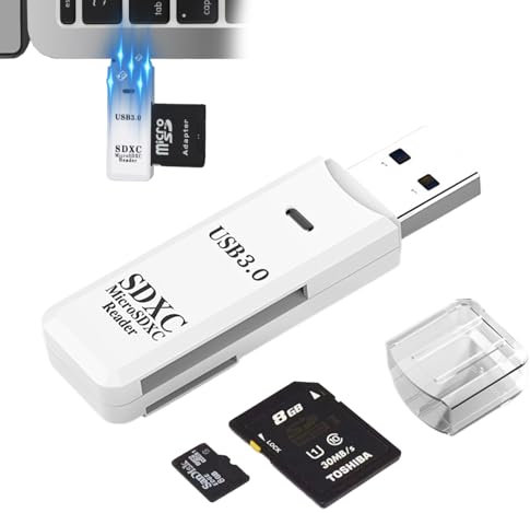 Bettinay Usb 3.0 2T Xd Picture Card Reader, 2 In 1portable Compact Memory Card Reader, Supports Cameras Windows Mac, White