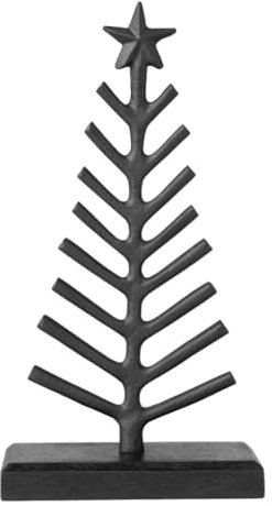 Villeroy & Boch – Black Xmas árbol pequeño, Moderno árbol de Navidad Decorativo en Negro, decoración navideña de Aluminio y Madera, 9x8x20cm