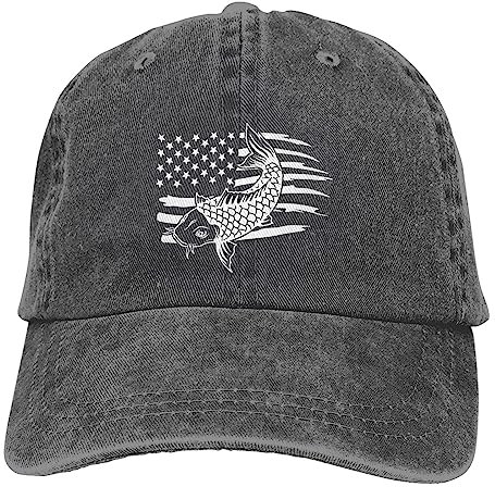 Baseball Cap Koi-Fische Mit Amerika-Flagge Baseballmütze Waschbare Golf Caps Classic Baseballkappe Für Outdoor Running Reisen