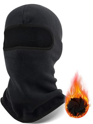 SEFIRST Cagoule Moto Polaire Balaclava Hiver, Masque De Ski, Coupe-Vent Cagoule Multifonction, Chaud & Couvre-Visage Respirant pour Homme Femme, Masque Cache-Cou pour la Cyclisme, Noir, Taille Unique