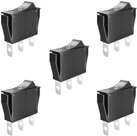SCOOYUCK 5 Stücke Wippschalter, SPDT 13.5mm x 30mm 3 Polig ON/OFF/ON 12V 24V 125V 250V Kippschalter, für Auto Boot Haushaltsgeräte