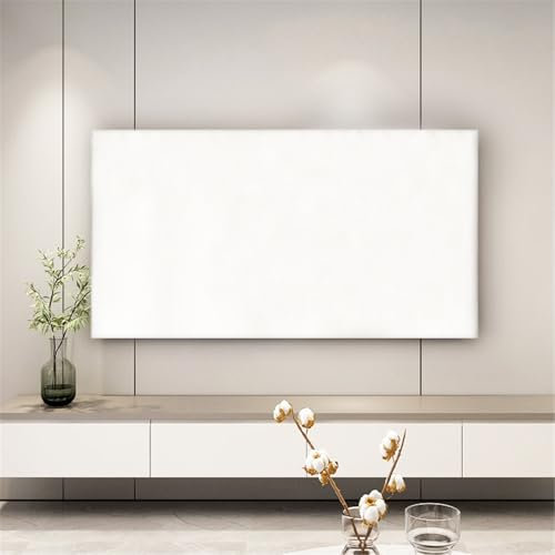 Mateju Cubierta Antipolvo para TV Color Sólido Cubierta Antipolvo Universal Funda para Televisor Elástico Cubierta de Televisión Protector Pantalla de Funda para 32-85 Pulgadas (40-45pulgadas,Blanco)