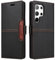 Netany Compatibile Custodia per telefono Samsung Galaxy S23 Ultra,custodia con patta in pelle PU, custodia con chiusura magnetica con supporto Custodia protettiva antiurto in pelle (Nero)