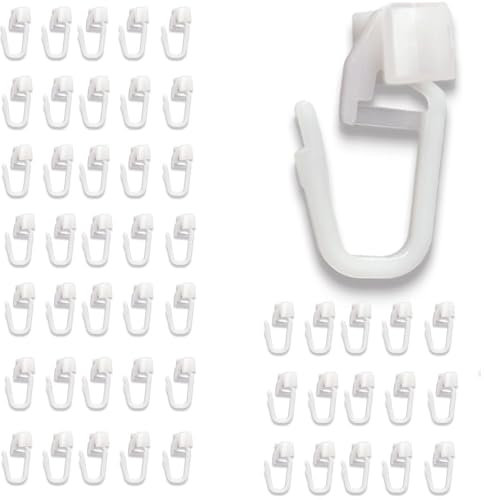 50 Ganci Per Tende,X-Ganci Tende,Ganci Tende,Gancetti Per Tende,Ganci Tenda,Glider Hooks Per Binari,Gancio Per Binario Tende,Scorrevoli Per Binario Curtain per Binari e Aste per Tende